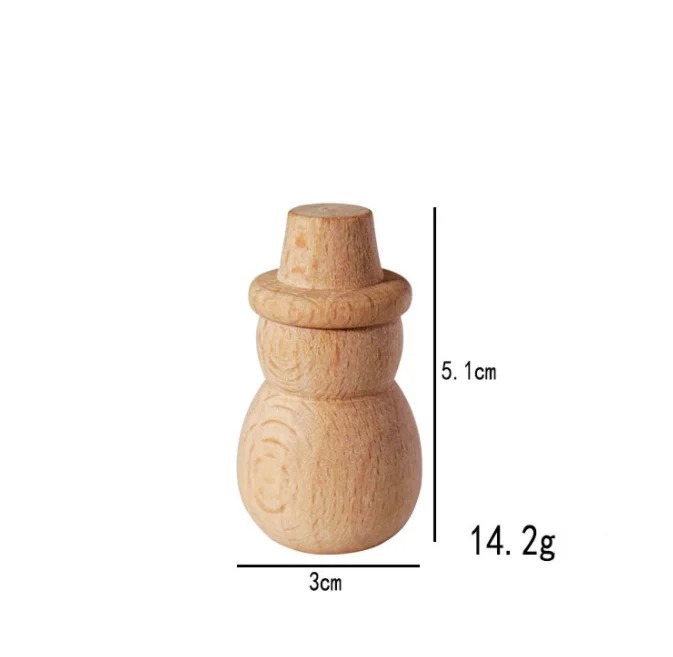 1 pz non finito in legno naturale persone Peg bambola pupazzo di neve albero bambini pittura fai da te giocattolo