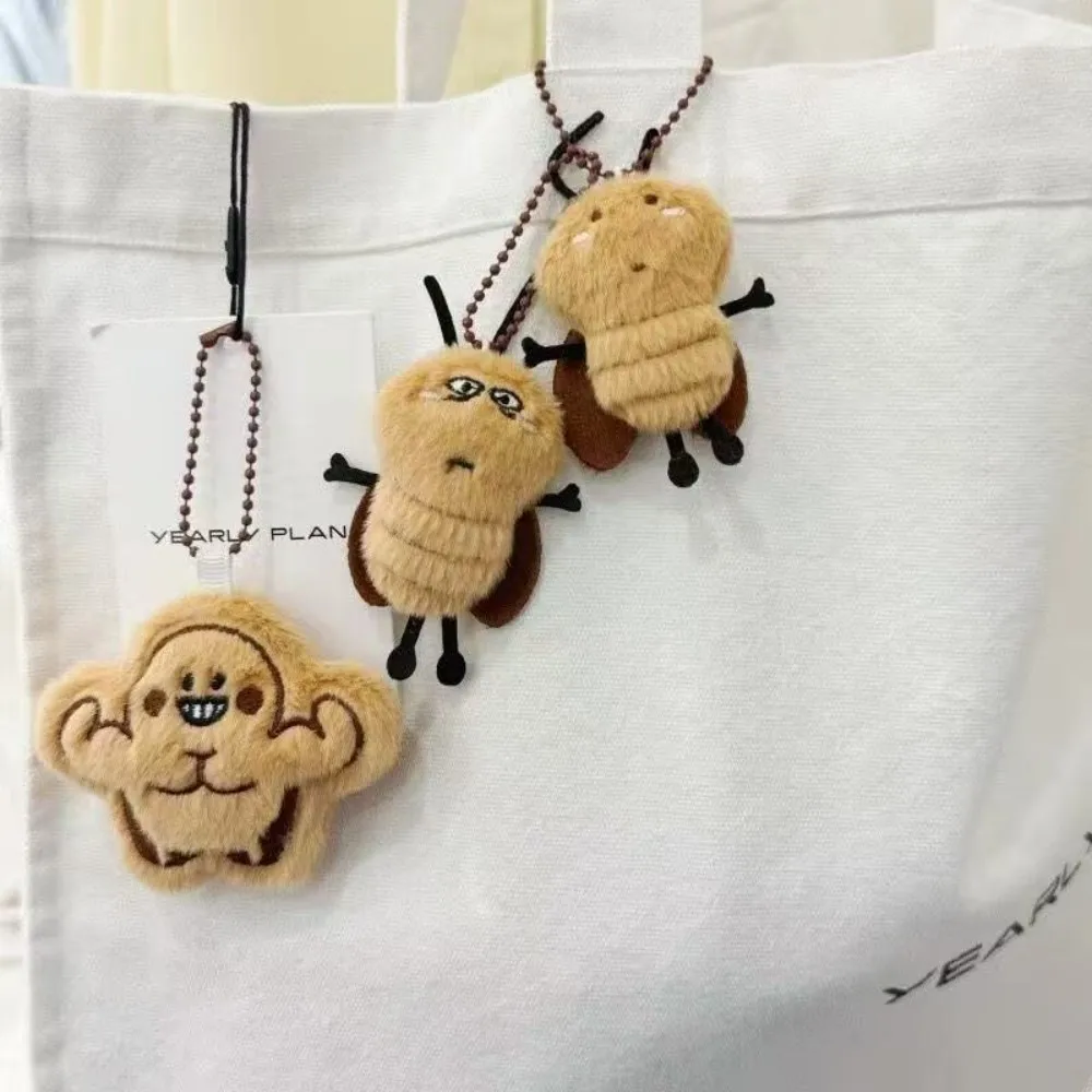 Novo Chaveiro de Pelúcia Fofo em Formato de Barata, Suporte para Chaves de Carro, Pingente para Mochila