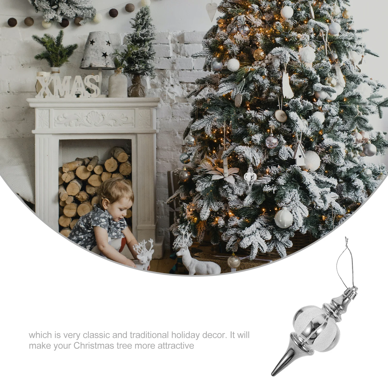 

4pcs Colorful Ball Hanging Ornaments Christmas Themed Decor Cartoon Shape Xmas Tree Pendant Party Props Xmas Supplies