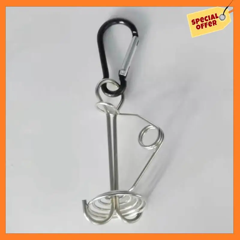 

AD08-Spring Deck Pegs Rope Buckle Spring Deck Pegs Portable Stainless Steel Windproof Retractable Awning Stake Hook Camping Tool