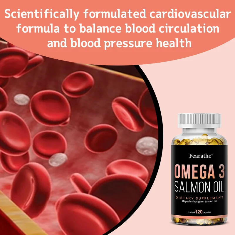 كبسولات زيت السمك أوميغا 3 - مكمل زيت السلمون النقي غني بـ EPA وDHA - يعزز صحة المفاصل والعين والجلد ودعم المناعة