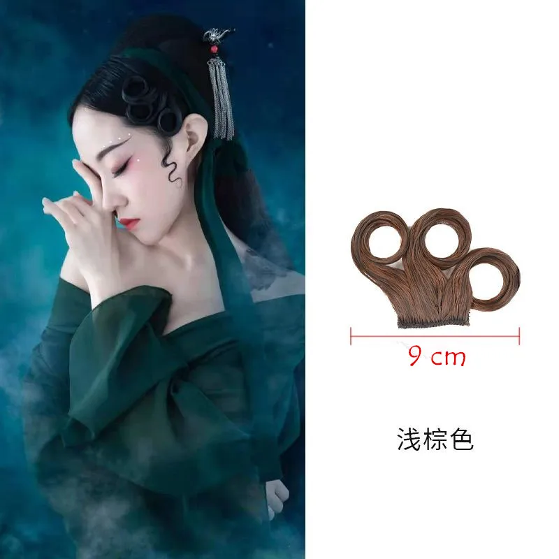 

Black Brown Chinese Hanfu Hair Bangs For Female Vintage Shaped Bangs TV Movie Play Green Snake Cosplay Hairstyle