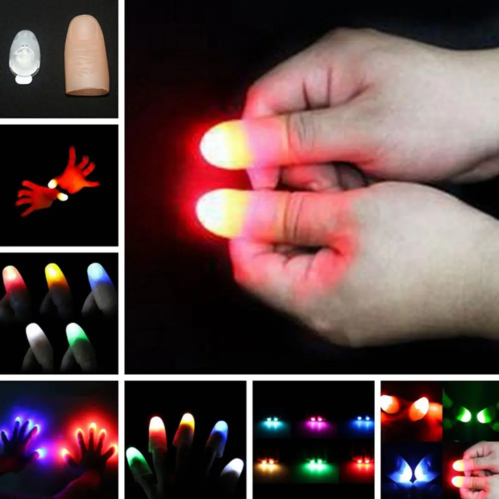 1 Pc Luminous Glow Toys LED Induction Light Light Up Thumbs Finger Light Flashing Fingers Magic Trick Props