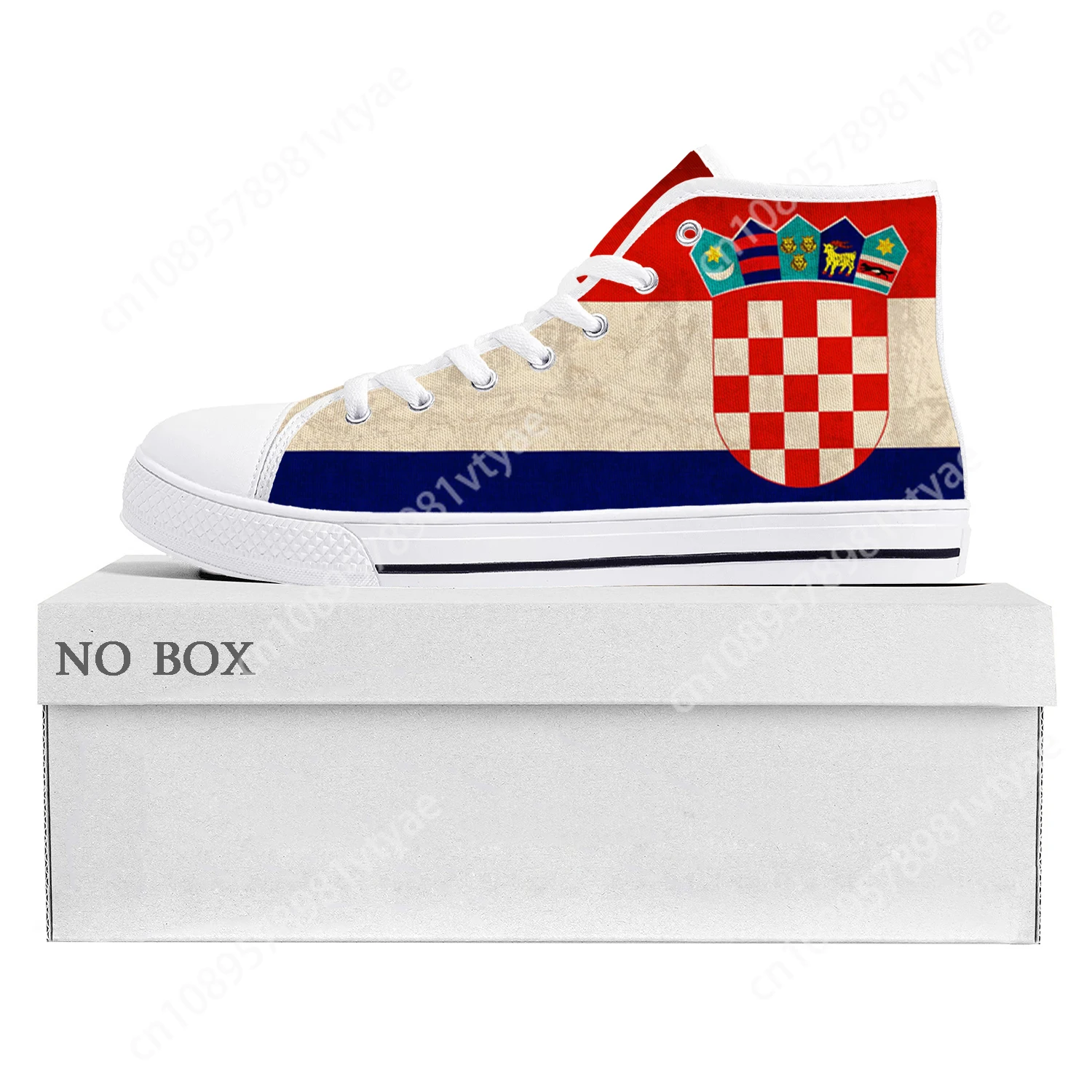 Croatian Flag High Top High Quality Sneakers Mens Womens Teenager Canvas Sneaker Croatia Casual Couple Shoes Custom Shoe