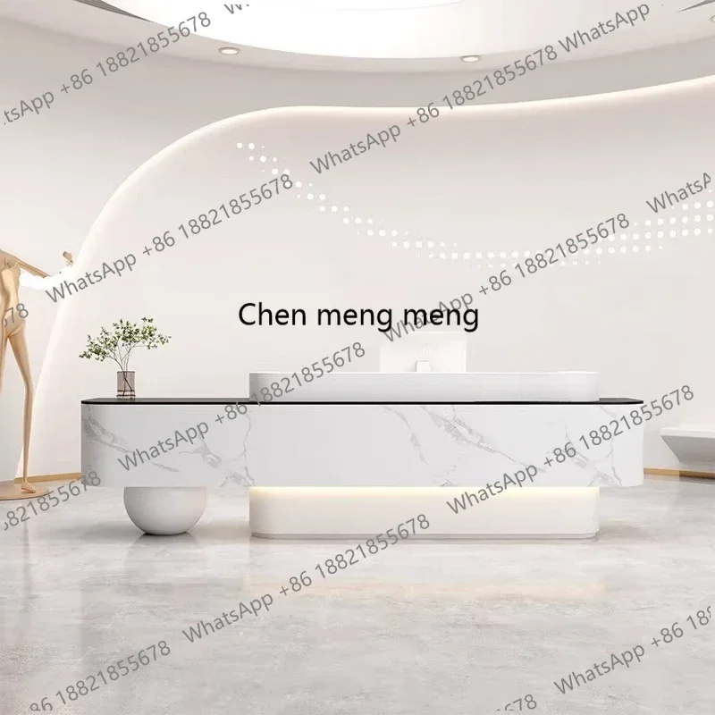 

EE182 Modern Imitation Marble Pattern Front Desk Creative Company Hotel Lobby Reception Desk Office Furniture comptoir reception