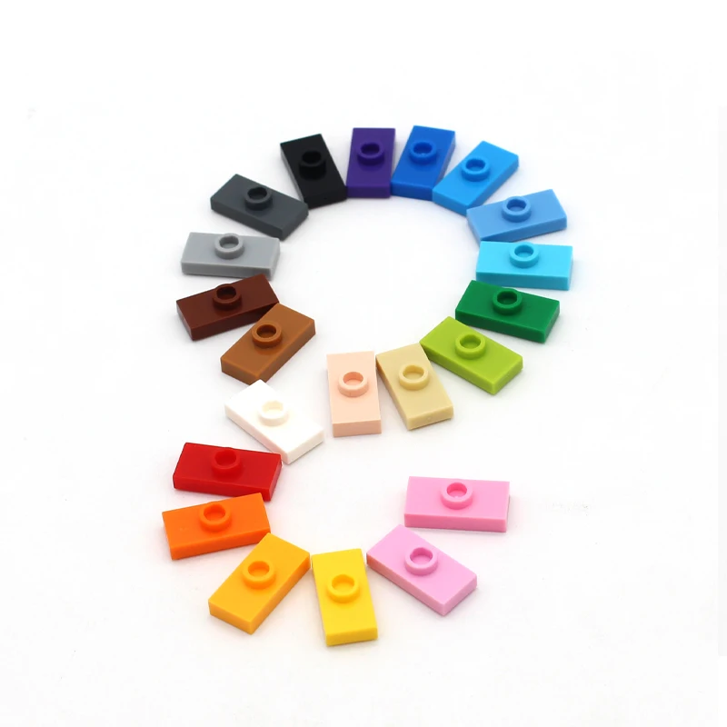 100 pièces MOC bloc de Construction plaque modifiée 1x2 avec 1 goujon assembler Pars Compatible 15573 3794 briques créatives jouets de Construction