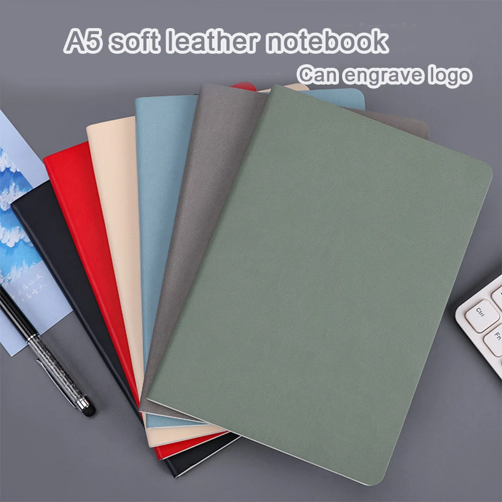 

(Free Logo Engrave) A5 Soft Leather Business Notebook, Office Notepad, Meeting Minutes, Student Excerpts, Diary, Travel Handbook