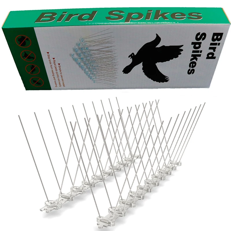 All-metal Bird Spike Fence Stainless Steel Balcony Chimney Anti-Bird Pigeon Protector Repeller Deterrent Bendable Thorn Nail Kit