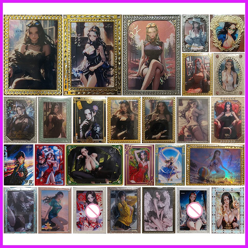 

Anime ONE PIECE Rare LY LF XZ ZX CZ JP GT SD SS ER RK QB SOR KBR WS FR Metal Robin Collectible Cards Toys for Boys Birthday Gift