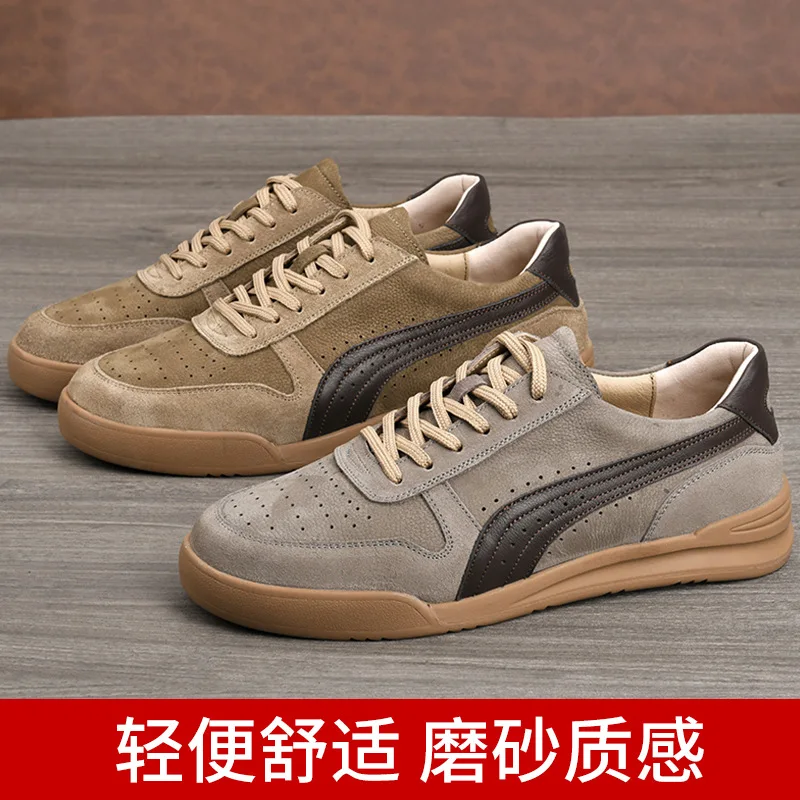 

Men's 2026 New Suede Casual Sneakers Breathable Non-slip Flat Shoes Comfortable Light Board Shoes for Men Daily Walking Footwear