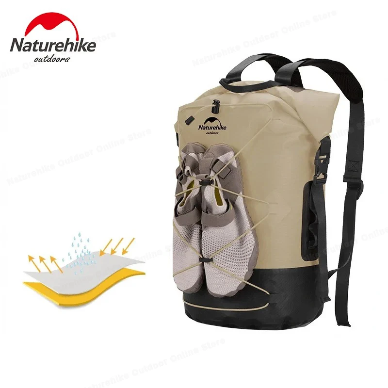 

Новинка, рюкзак Naturehike для сухой и влажной уборки, 20 л, 30 л, 40 л, модель водонепроницаемая сумка из термополиуретана, вместительная сумка, обувь в комплект не входит