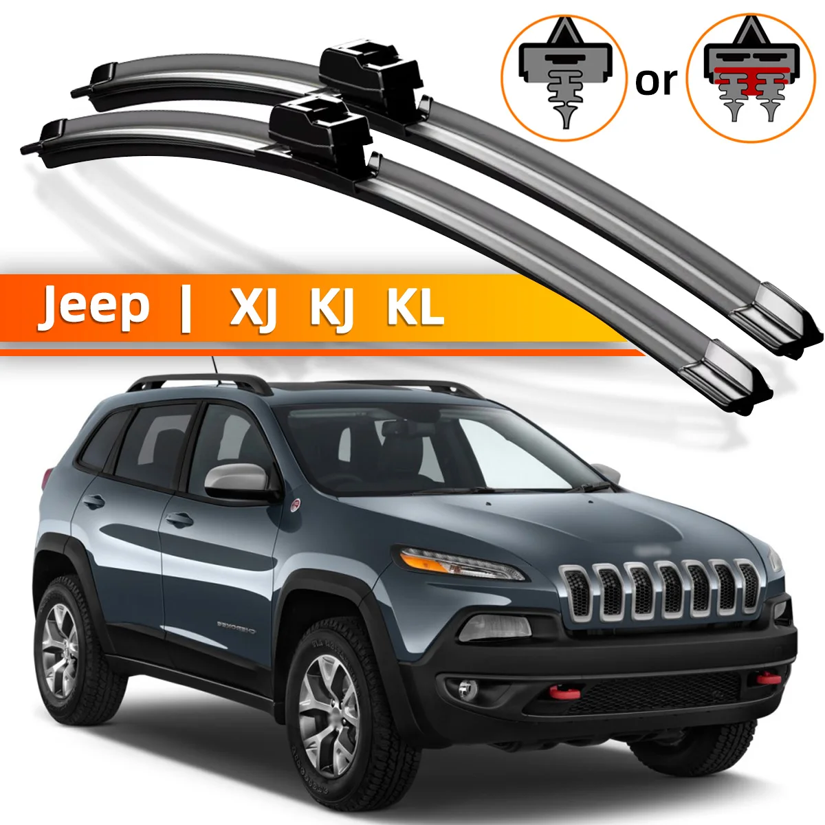 YONGRUN 2 Stück Frontscheibenwischer, geeignet für Jeep Cherokee XJ KJ KJ KL 1998–2019, Windschutzscheiben-Zubehör, 2005 2016