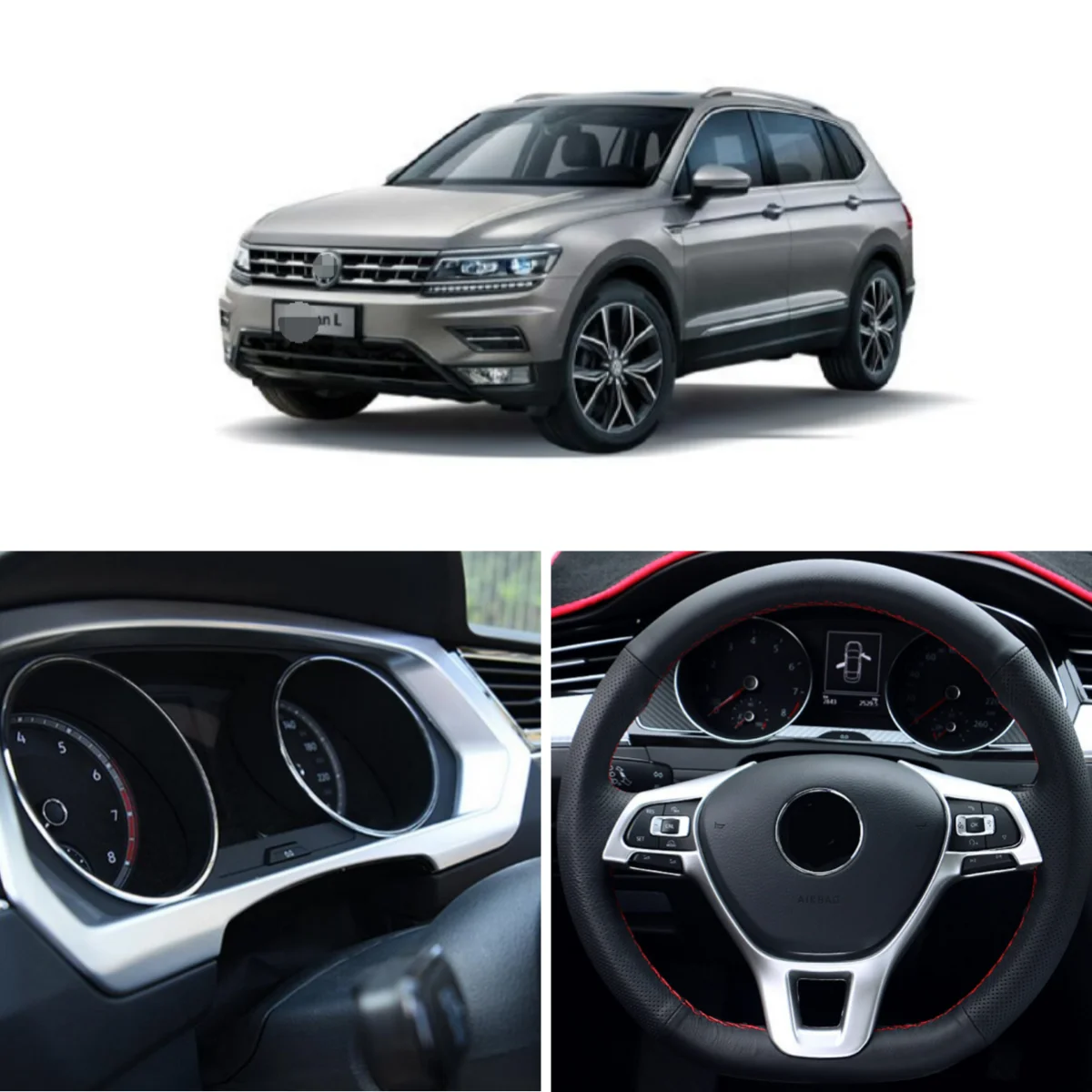 

For Volkswagen VW Tiguan MK2 2017-2019 Car Steering Wheel Panel Trim Car Dashboard Display Speedometer Gauge Button Cover