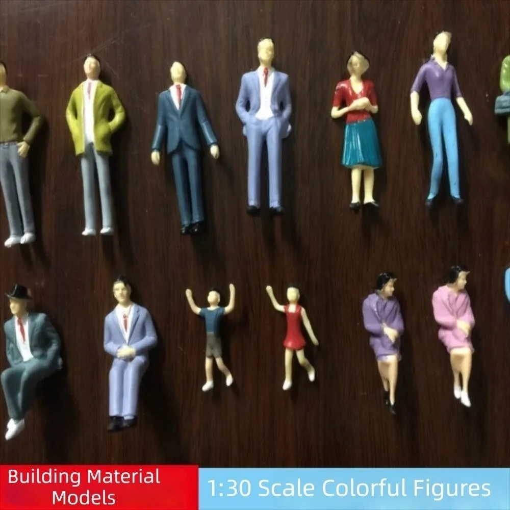

10pcs 1:25 1:30 1:50 1:75 1:87 Scale Sand Table Model Figurines Colored ABS Crafted Miniature Landscape Figurines