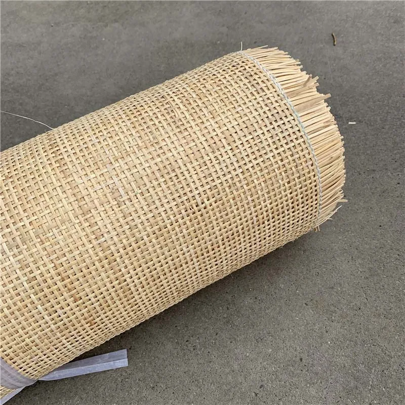 Hollow Square Lattice Natural Rattan Roll Indonesian Cane Webbing Wicker Material For Chair Table Cabinet Decor