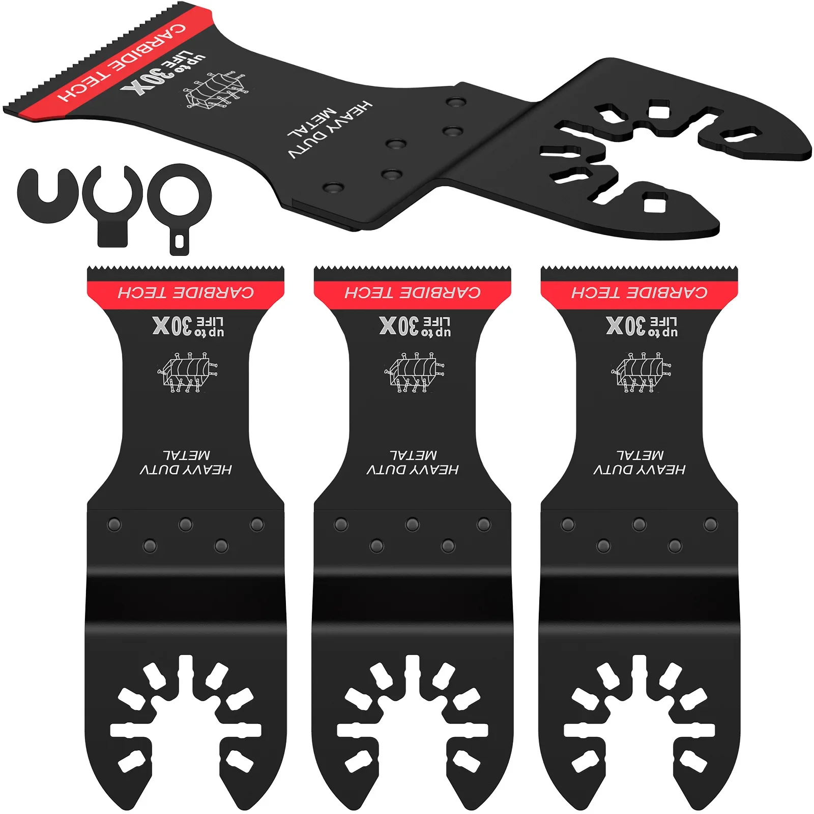 

4Pcs Carbide Oscillating Saw Blades Set Universal Oscillating Multitool Blades Multipurpose Cutting Oscillating Tool Blades with