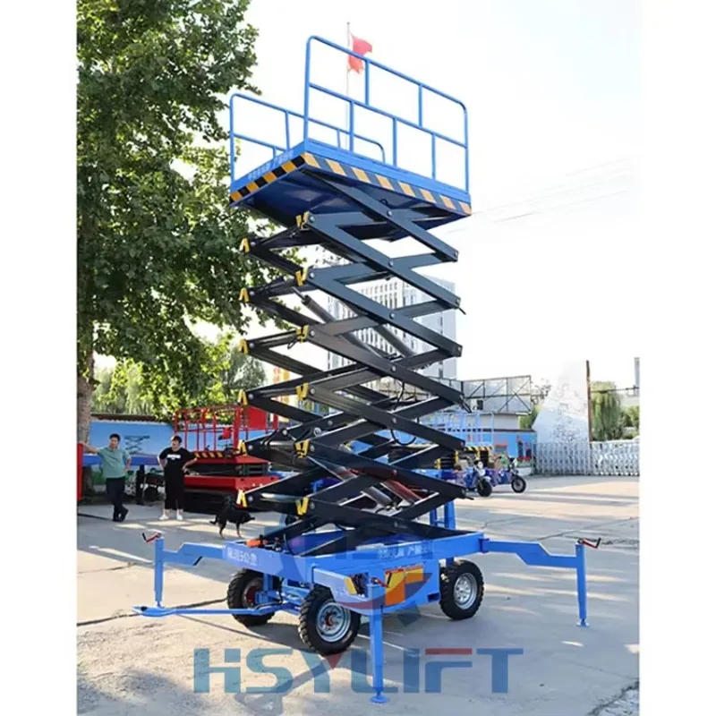 4-18m Mobile Scissor Lift Platform 500kg 1000kg 2000kg Load  Capacity Hydraulic Scissor Man Lift for Aerial Work