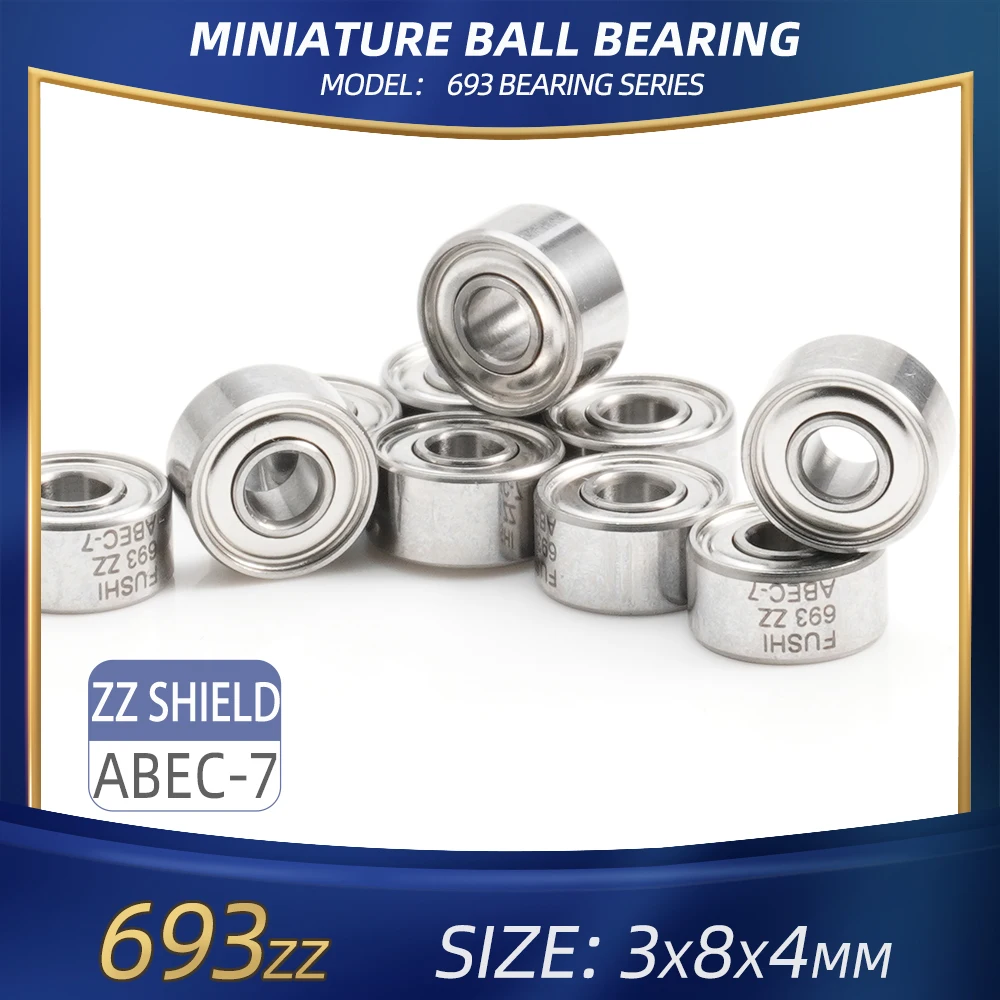 FUSHI 693 Bearing 3x8x4 mm 10Pcs Steel/Ceramic Hybrid