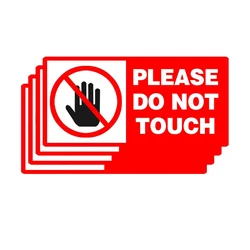 Do Not Touch Warning Sign Label Stickers,2*4 Inch,15 Pcs Per Pack Warning Label s Perfect For Walls, Cars, Glass, Tool Box