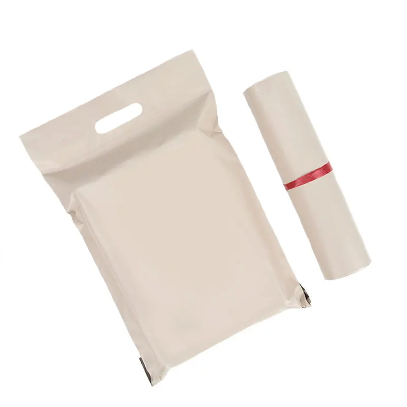 50Pcs Poly Clothing Mailer Packaging Bags Apricot Portable Express Tote Bag Self Adhesive Waterproof Logistics Shipping Pouch