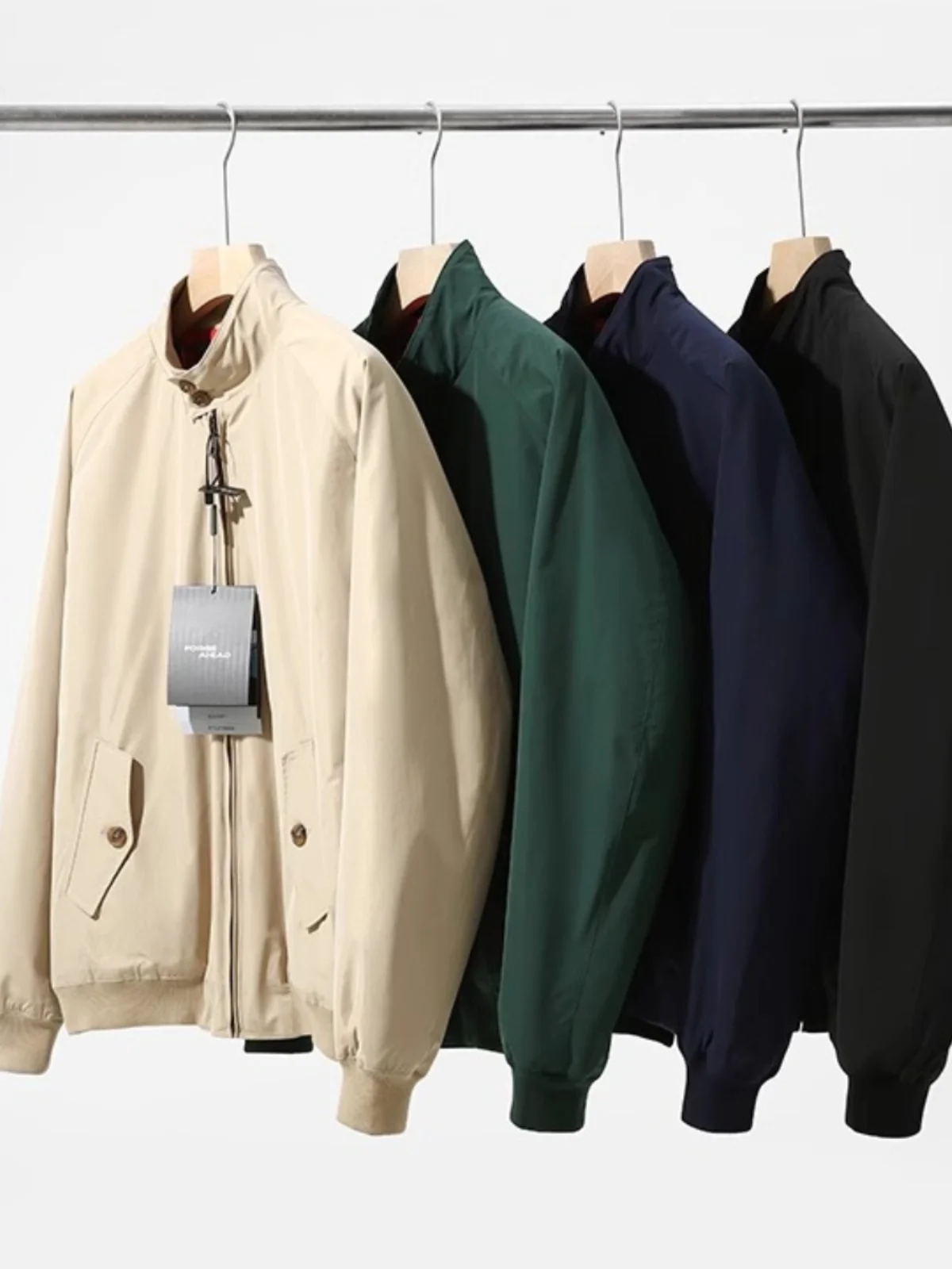 Ropa de trabajo americana Retro Hardman Flight Jaet Harrington primavera otoño Color puro versátil cuello levantado abrigo de hombre a prueba de camisetas