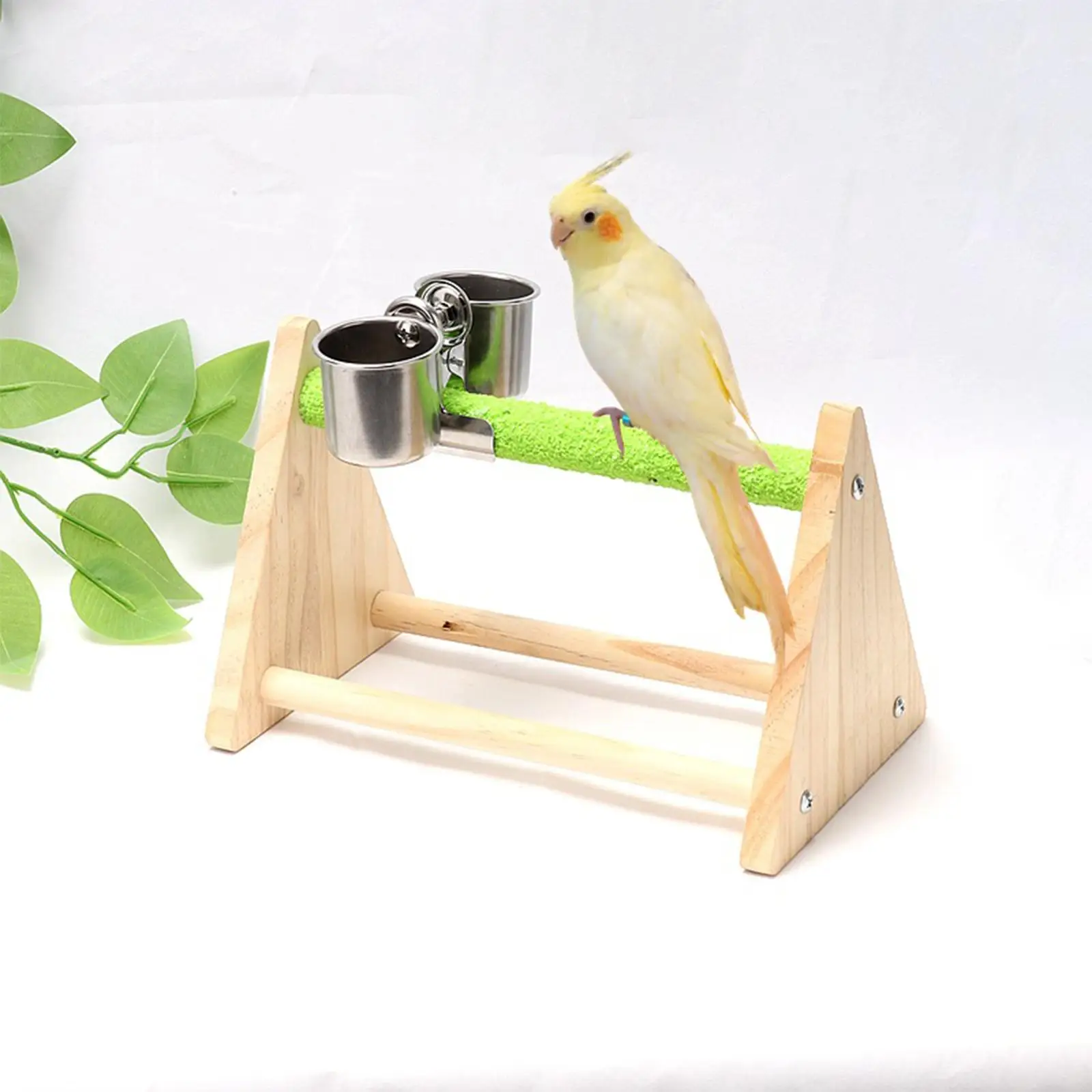 Parrot Playstand W/ Food Cup Exercise Activity Centers for Macaw Finch Budgie