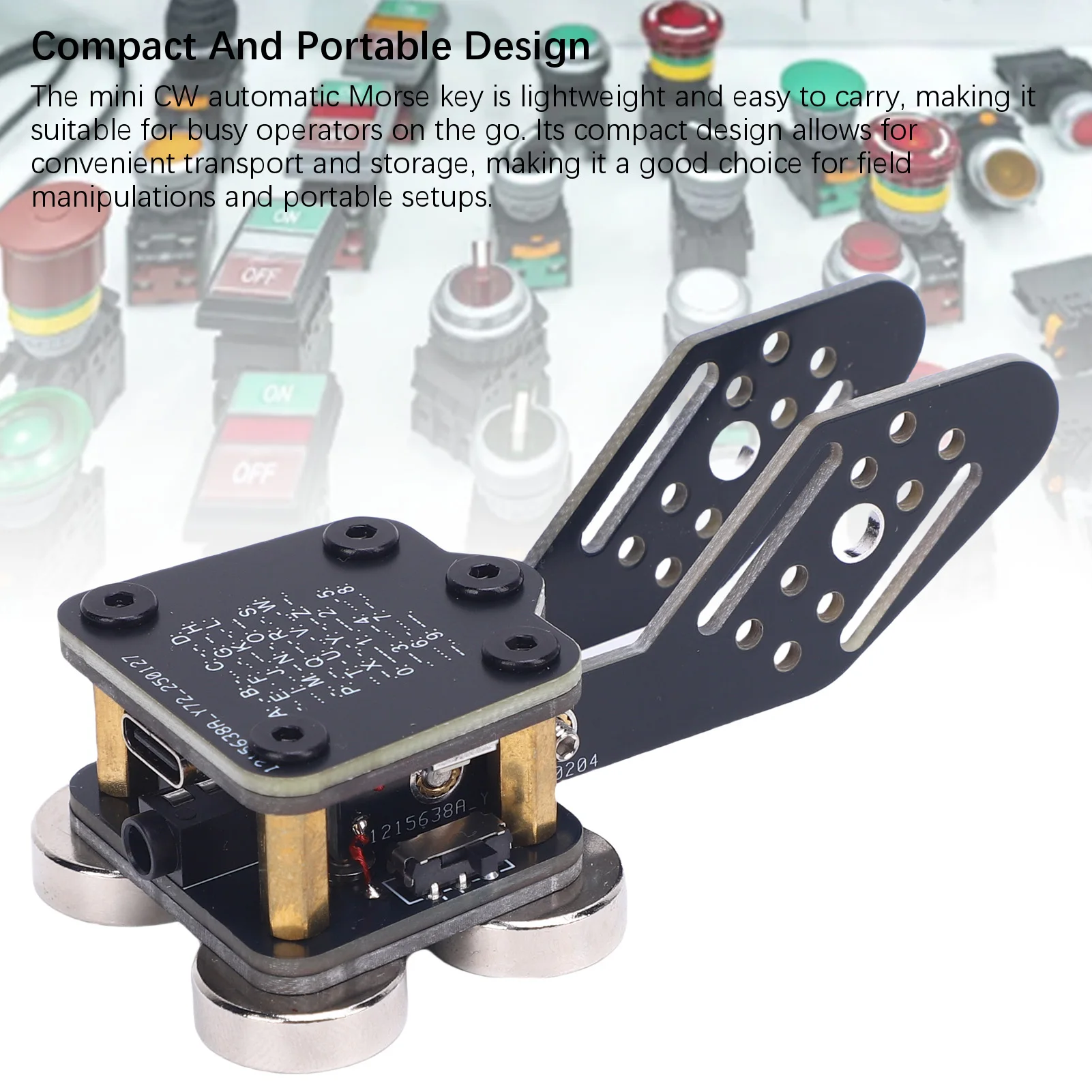 CW Keyer Fully Automatic Trainer PCB 4 Neodymium Magnet Base Dual Paddle Automatic Morse Key CW Keyer Fully Automatic Trainer