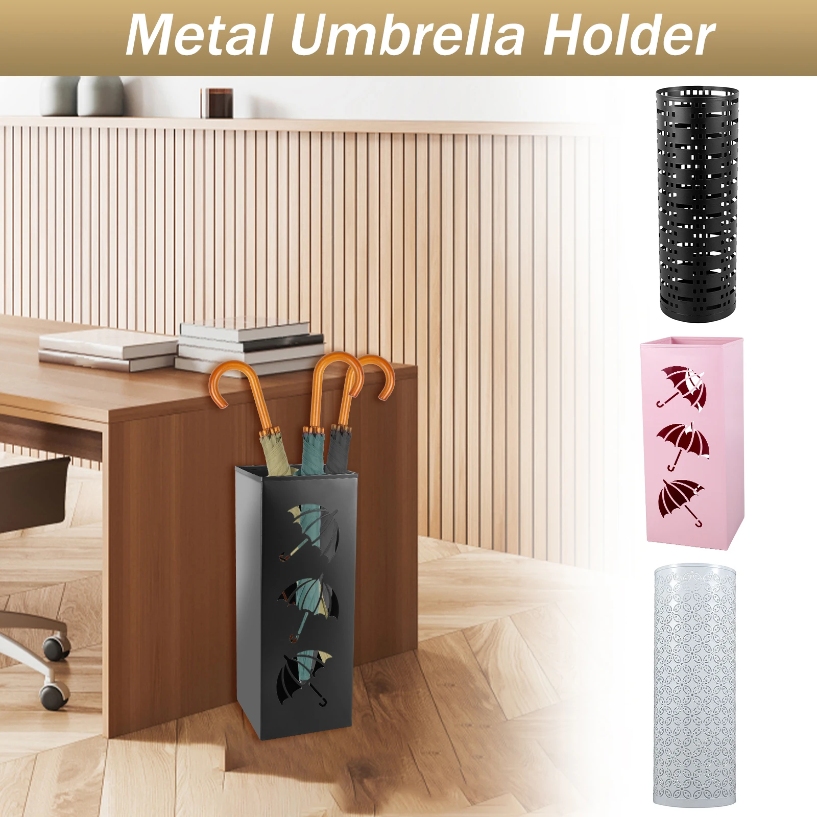 Metall Regenschirm Halter Hause Eingangsbereich Regenschirm Ständer Rack Dekor Bin Mehrzweck Spazierstöcke Halter für Hotel Büro Neue