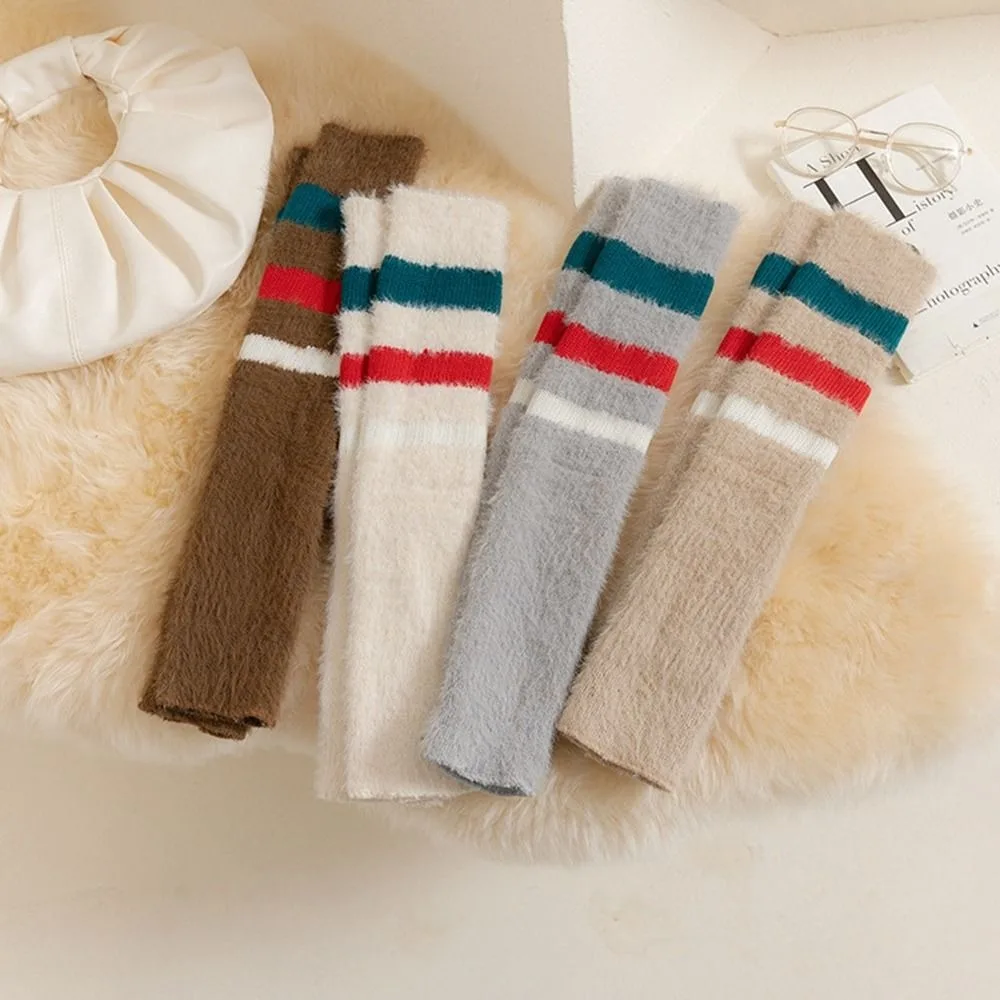 

Gloves Boots Cover Lolita Stripe Long Socks Cover JK Calf Socks Plush Foot Cover Women Leg Warmers Arm Warmers Woolen Boots