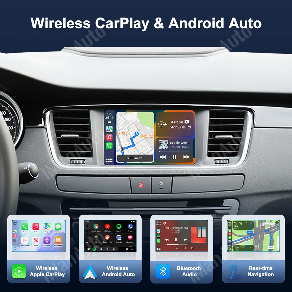 Wireless Carplay Ｍodule For Peugeot Citroen RNEG2 System RT6 Picasso C4 C5 DS4 DS5 308 508 208 3008 Android Auto Rear Camera