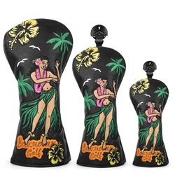 Premium Leather Golf Club Driver Fariway Wood Covers Hybrid Head Covers 3 Wood High Quality Golf Head Cover Elegant Embroidery