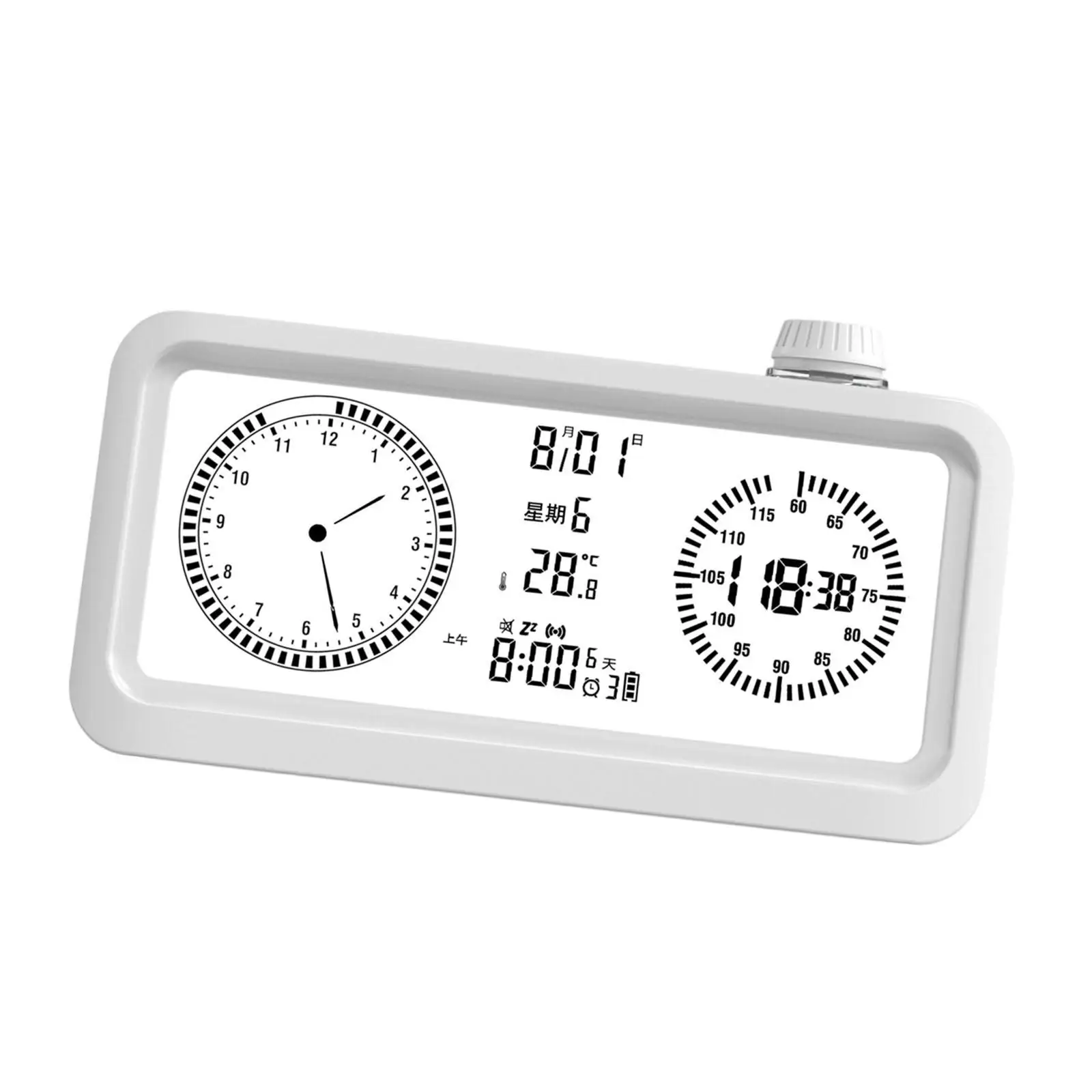Alarm Clock 3 Levels Brightness Modern Practical Day Week Month Display