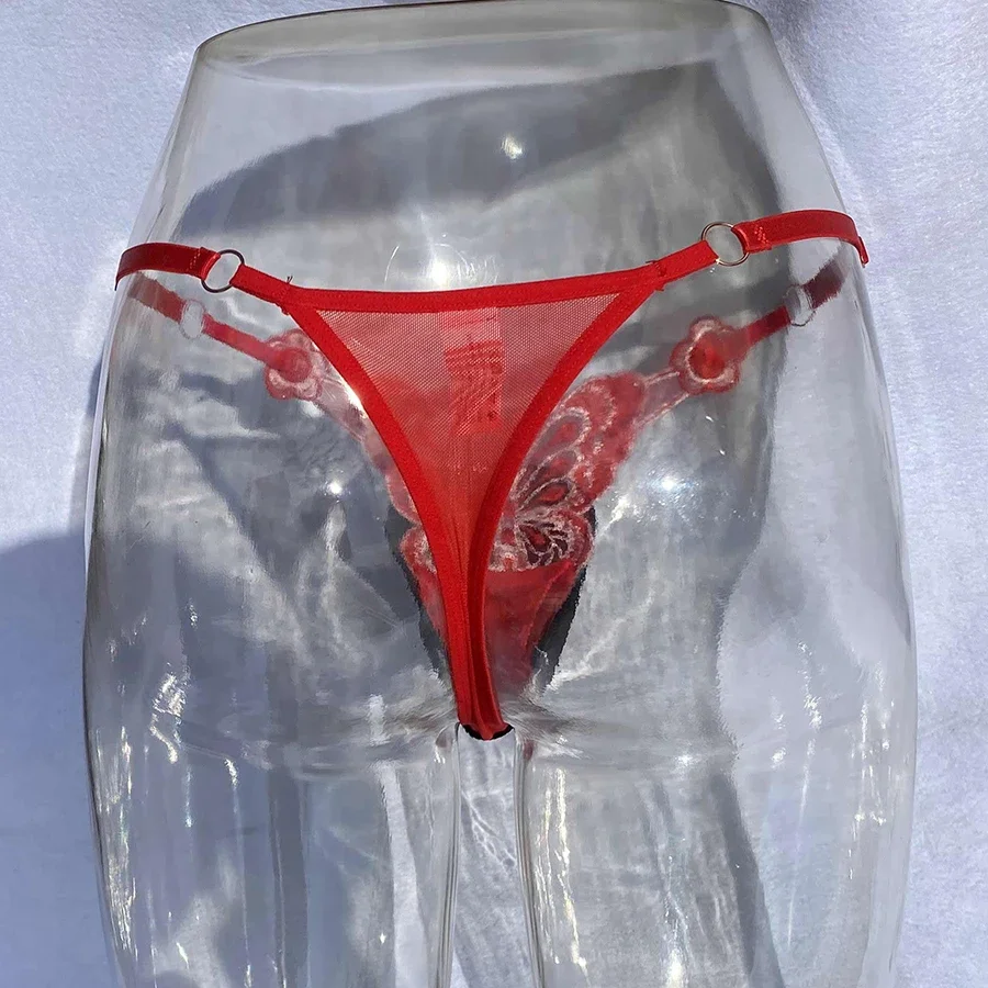 Butterfly Embroidery Control Panty Gaff Lingerie Crossdresser Transgender Underwear Shemale Camel Toe Panties Adjustable Thong