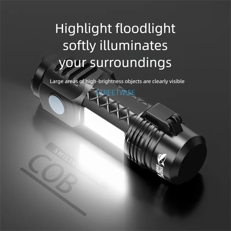 Windproof gift for boyfriend, charging with flashlight, high-end men's creative personality, trendy tungsten cigarette lighter