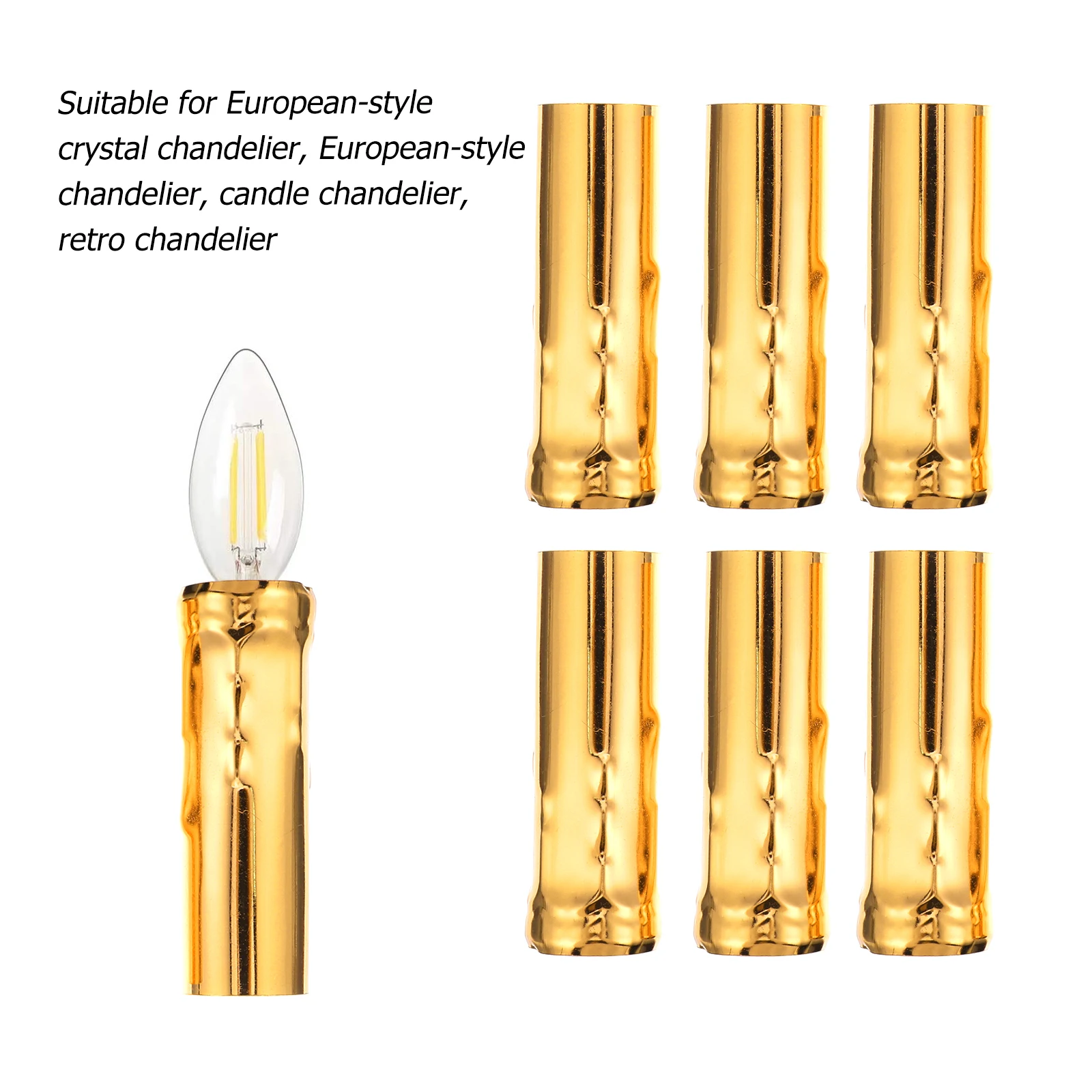 

6 Pcs Crystal Chandelier Cable Lamp Holder Tube Iron Taper Hurricane Tubes Casing