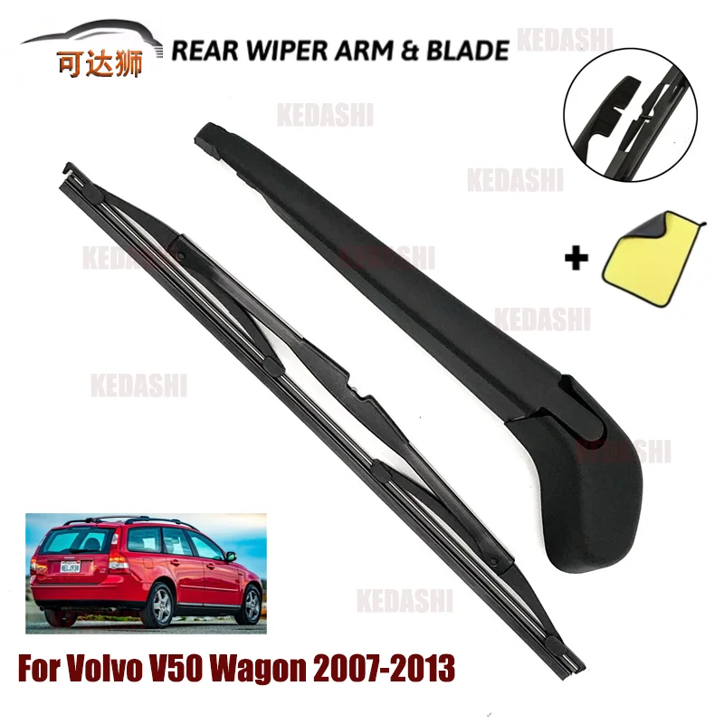 شفرة الممسحة الخلفية ومجموعة الذراع لسيارة فولفو V50 Wagon 2004-2012 الزجاج الأمامي نافذة خلفية نظيفة 2005 2006 2007 2008