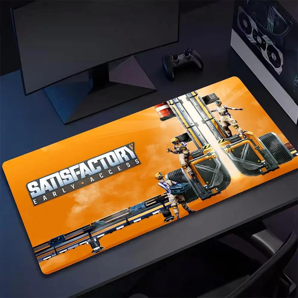Anime Satisfactory Mouse Pad Keyboard Desk Mats, Kawai Rubber, Non-Slip Desk Mat, XXL90x40cm