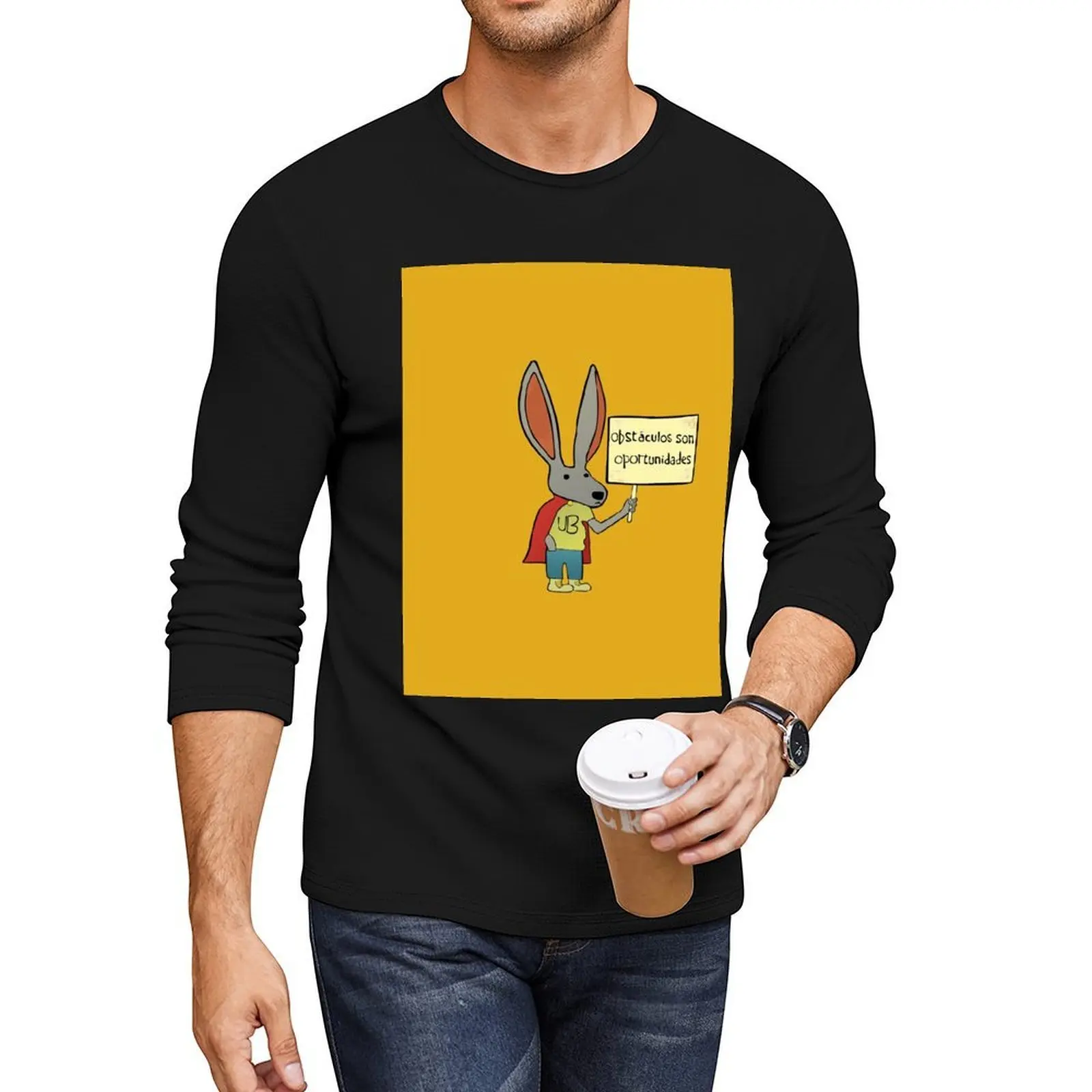 

Ultra Bunny with a Sign - Rick Flag shirt Long T-Shirt cute tops funny t shirts vintage clothes mens clothing