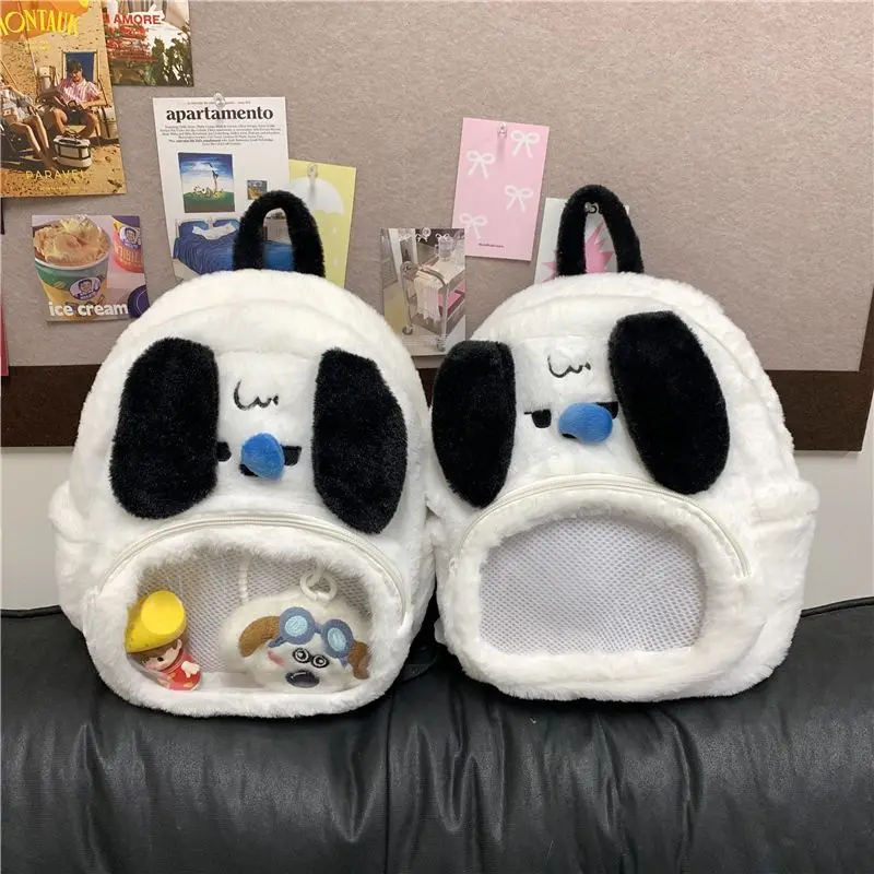 

HAEX Funny Dog Backpacks Women 2025 Individuality Y2K Furry Ita Bags Subculture DIY Anime Badge Small Capacity Bag Female