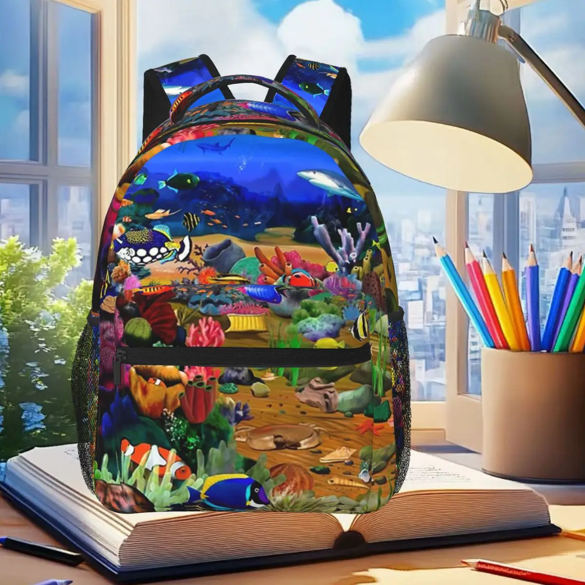 

Coral Reef Student Backpack School Bag Hiking Travel Daypack for Men Women Fashion Bookbag Shoulder Bags