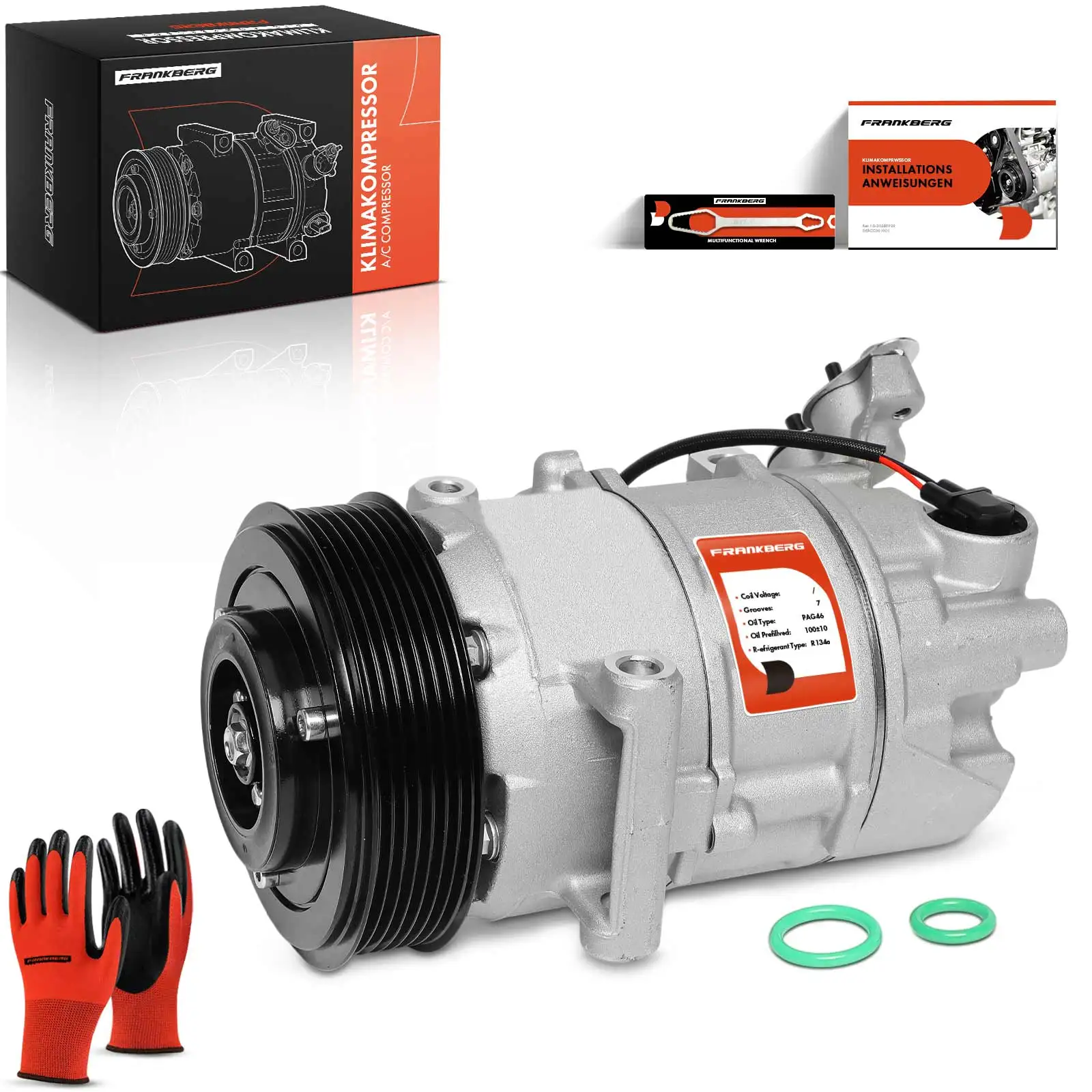 Frankberg 1x Compresseur climatique pour Renault Grand Scénic III JZ0/1 Megane CC EZ0/1 Megane III DZ0/1 8200956574