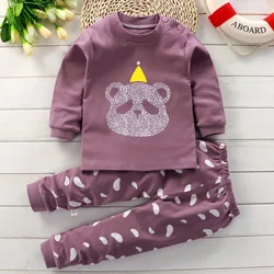 Autumn Sleepwear Pajamas For Girls Boys Long Sleeve Tops+Pants Suits Fashion Home Clothing Baby Kid Sleep Costume