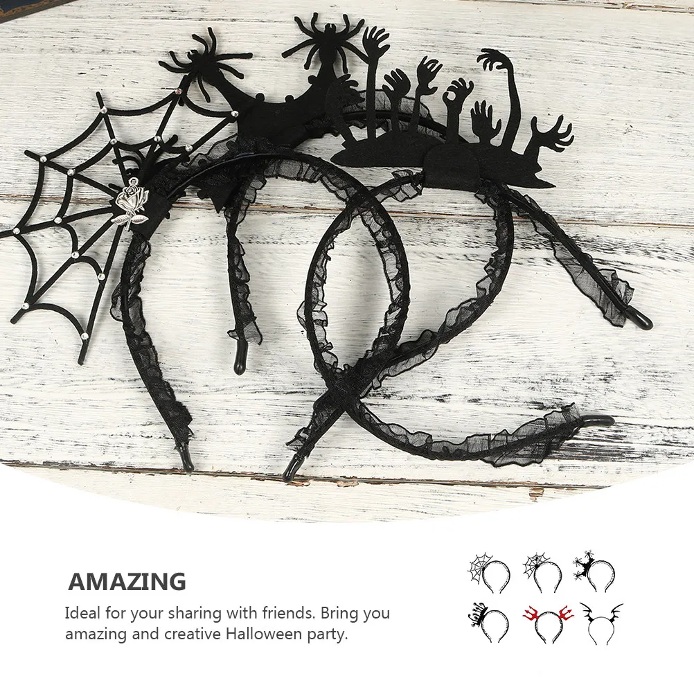 6pcs Halloween Spider Headband Set – Lightweight Comfortable Hair Hoop for Festive Look & Cosplay
