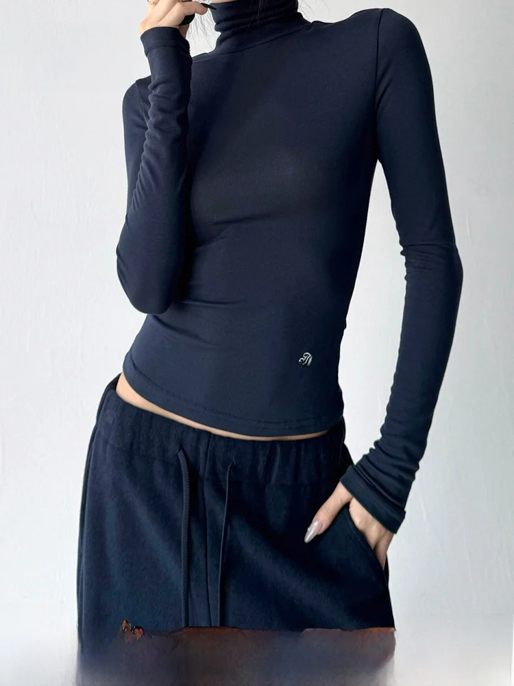 

NZNB High Ne Slim Fit Long Sve Base irt Women's Faionable Casual Sle Inner Wear T-irt for Autumn Winter