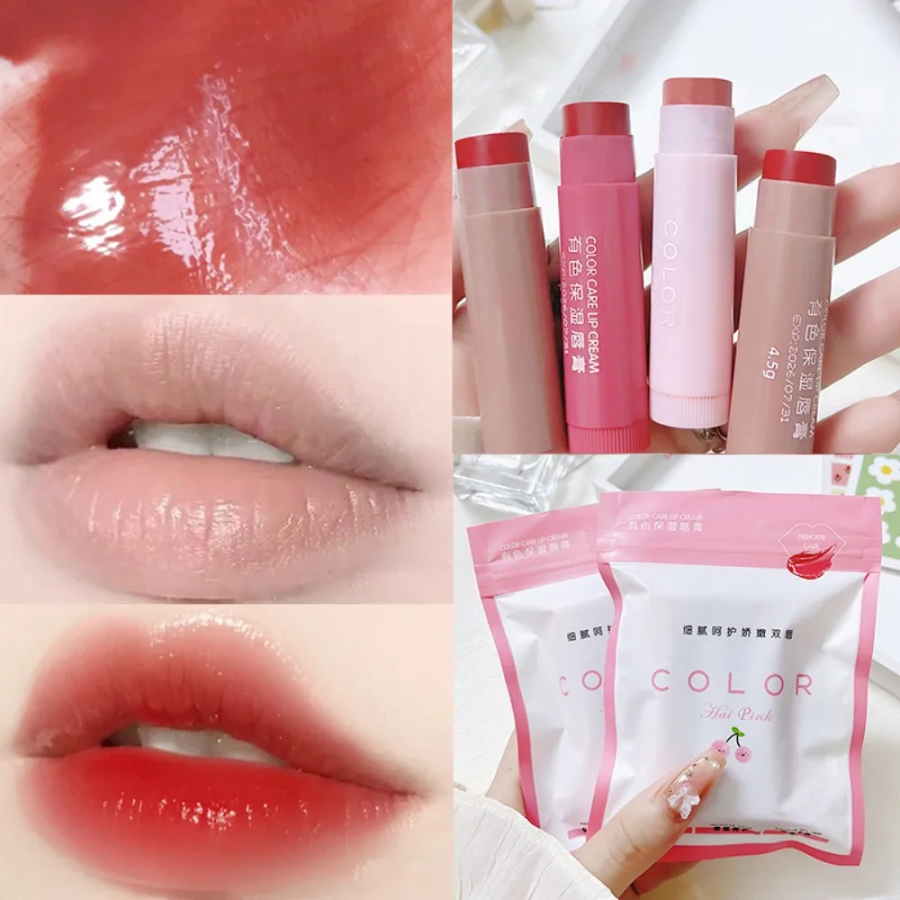 Lipstick Cute Red Tint Makeup Care Cosmetics Colored Lip Balm Lipstick Moisturizing Fade Lip Line Anti-drying Lip Makeup Set