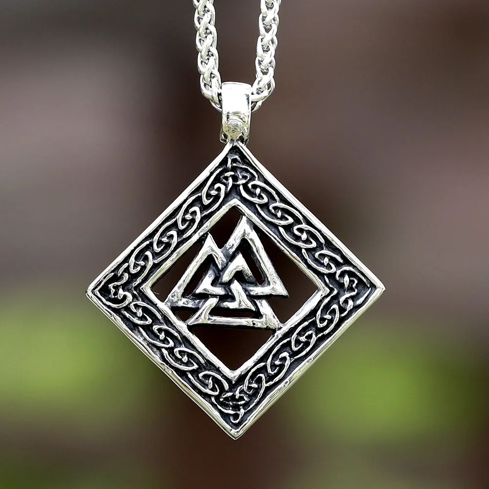 2023 New Vintage Nordic viking Valknut and Celtic Knot Pendant For Men Stainless Steel Necklace fashion Jewelry free shipping