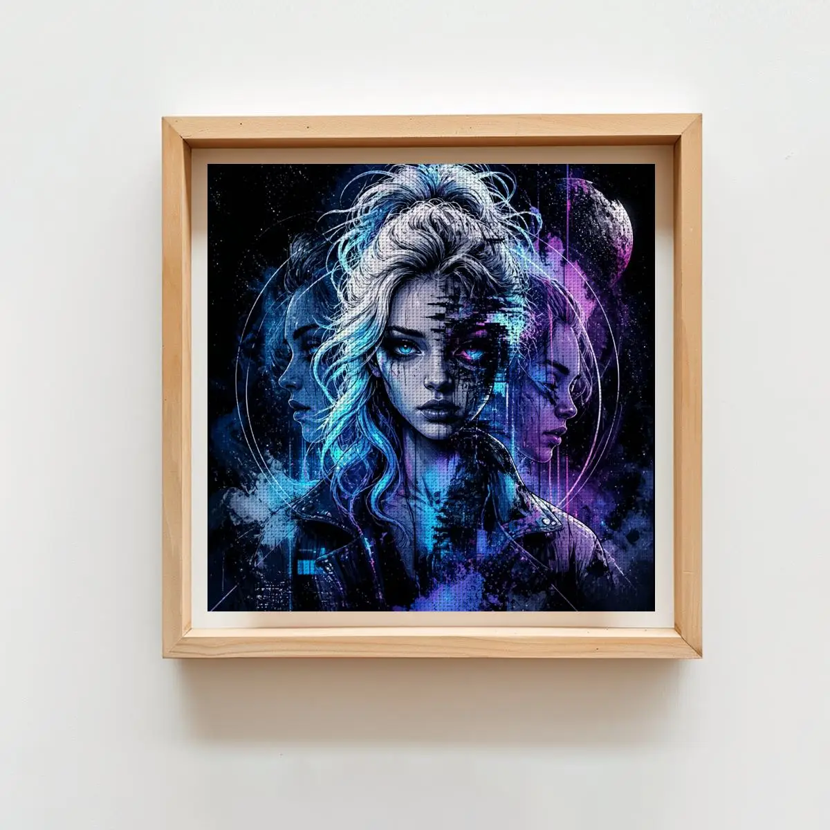 1pc 40X40CM/15.74inch Cool Goddess Stamped Cross Stitch Kit DIY Kit 11/14CT DIY Embroidered Set DIY Cross-Stitch Set New Arrival