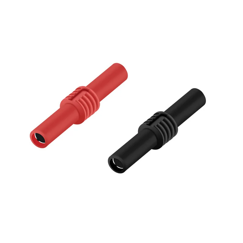 4mm Banana Sockets Female To Female Coupler Connector For Electrical Measurement Testing Equipment Cable Extension Red Black