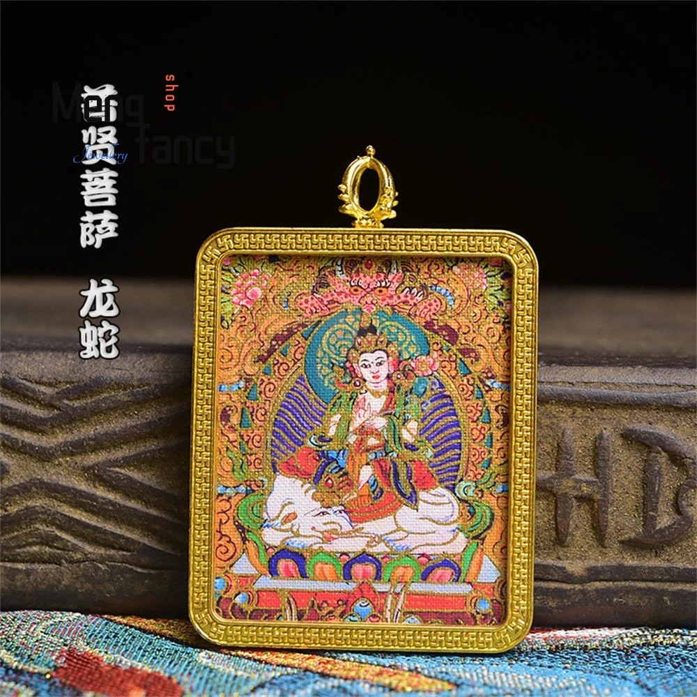 

New Golden Frame Hand-painted Gold-embellished Thangka Gawu Box With Eight Guardian Deities National Style Charm Fashion Jewelry
