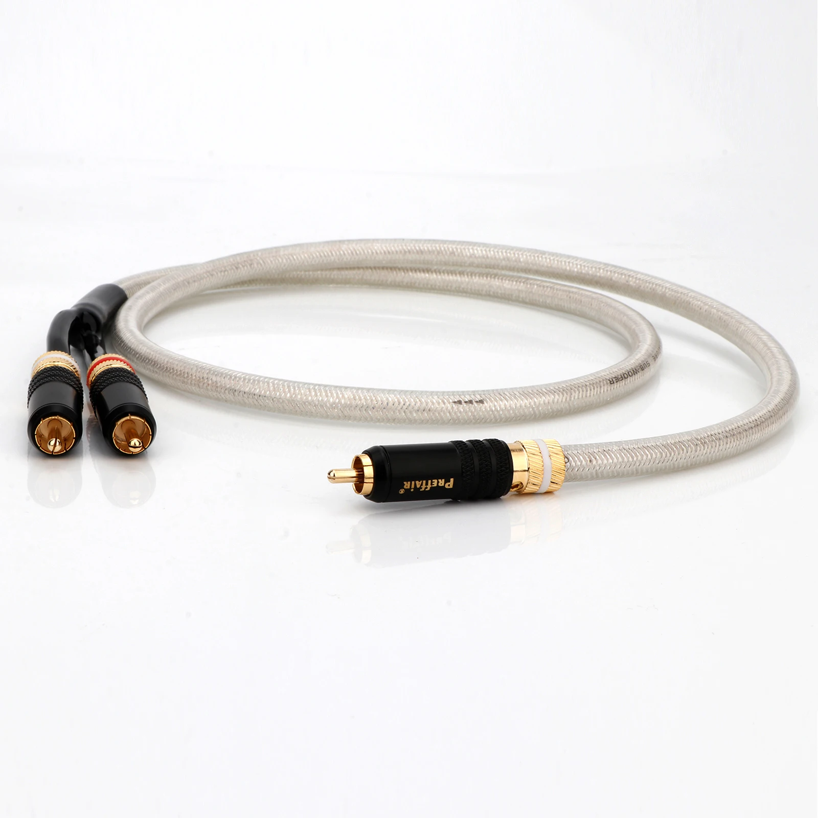 QED Silver-plated RCA to 2RCA Audio Cable Gold Plated RCA plug Audio Cable for Amplifier DAC TV DVD Premium